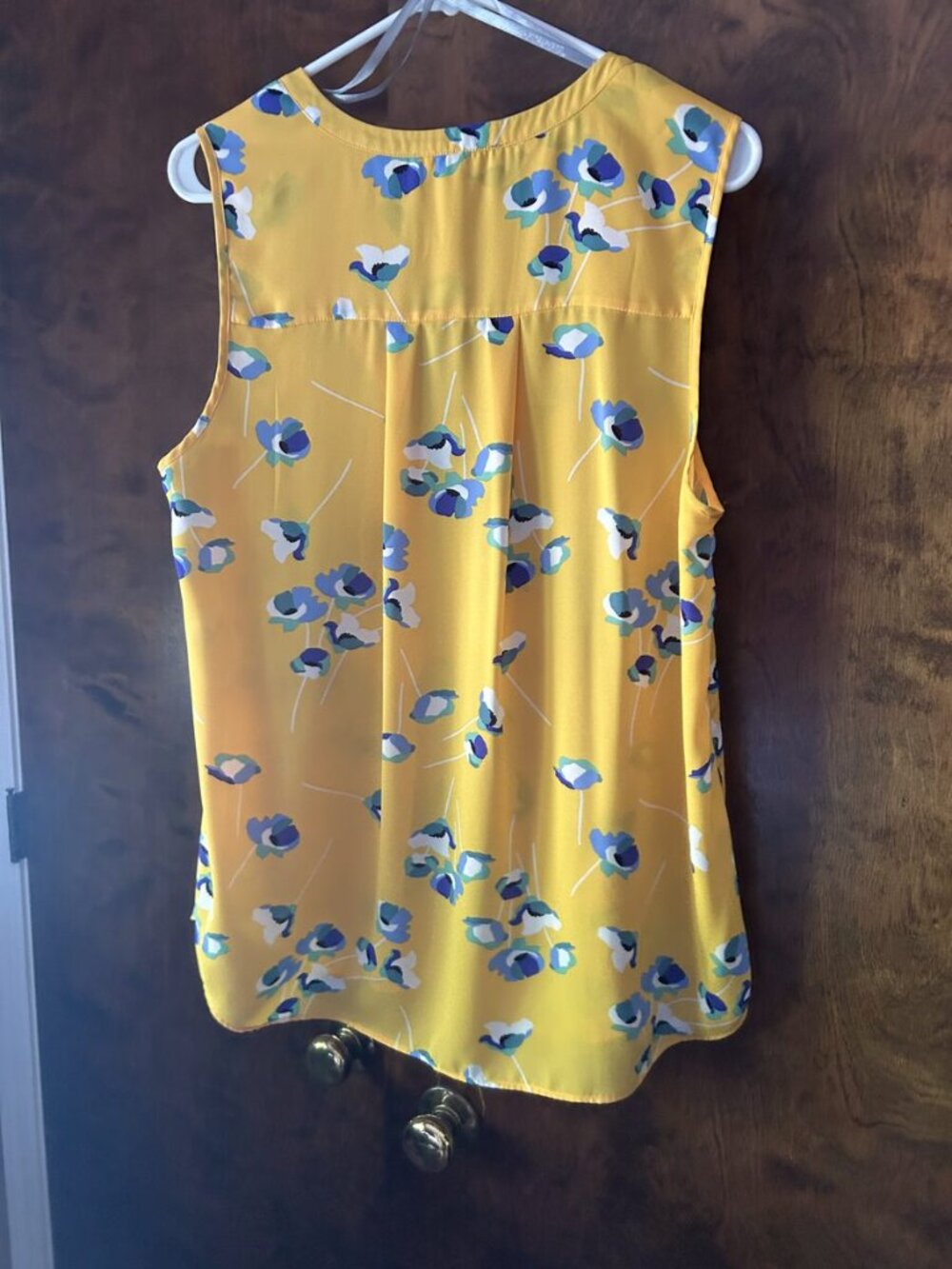 Daniel Rainn Mustard Floral Sleeveless Top XL - Picture 2 of 3